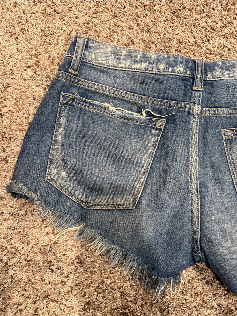 KanCan Blue Distressed Ripped Denim Shorts - Picture 6 of 6